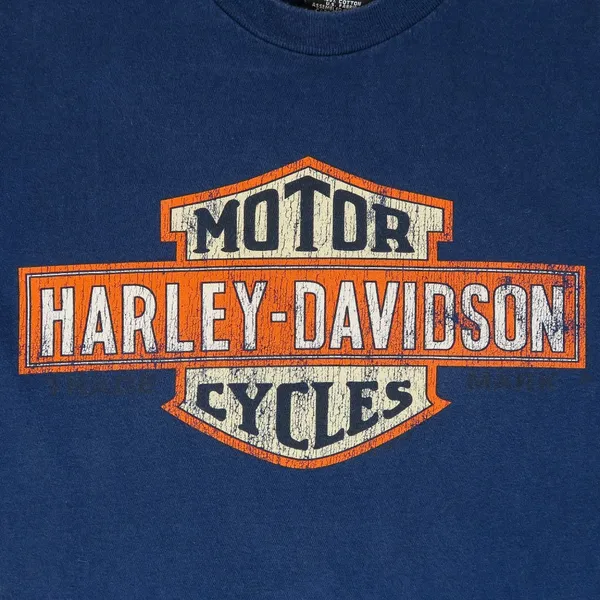 2007 Harley Davidson Navy Blue Shirt - Image 5