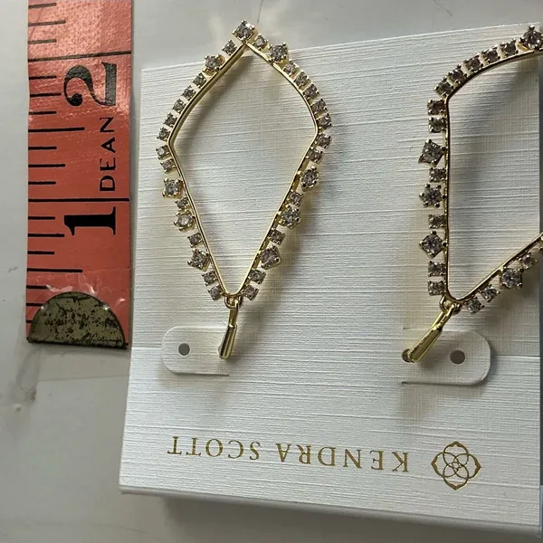 Kendra Scott Gold and Tan Earrings - Image 3