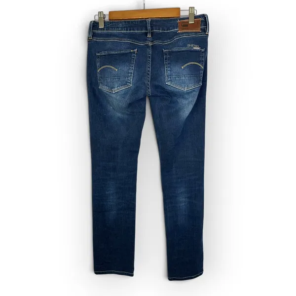 G Star Raw Women size 28 29 Dark Wash 3301 Low Rise Straight Leg Jeans - Image 2