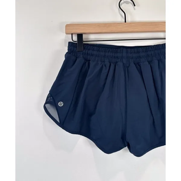 Lululemon Women Shorts Blue Hotty Hot II Athletic Lined Mid Rise Stretch Size 8 - Image 7