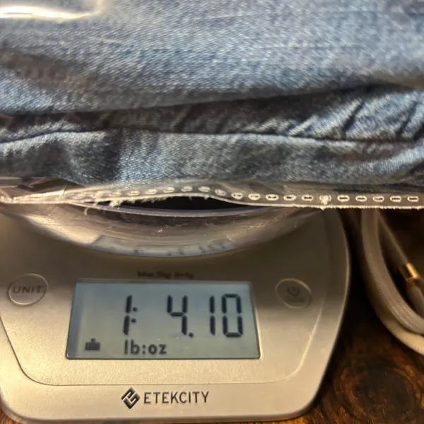 Old Navy Drapey Drawcord Wide Leg Pants Blue Denim High Rise Casual Chambray 16 - Image 11