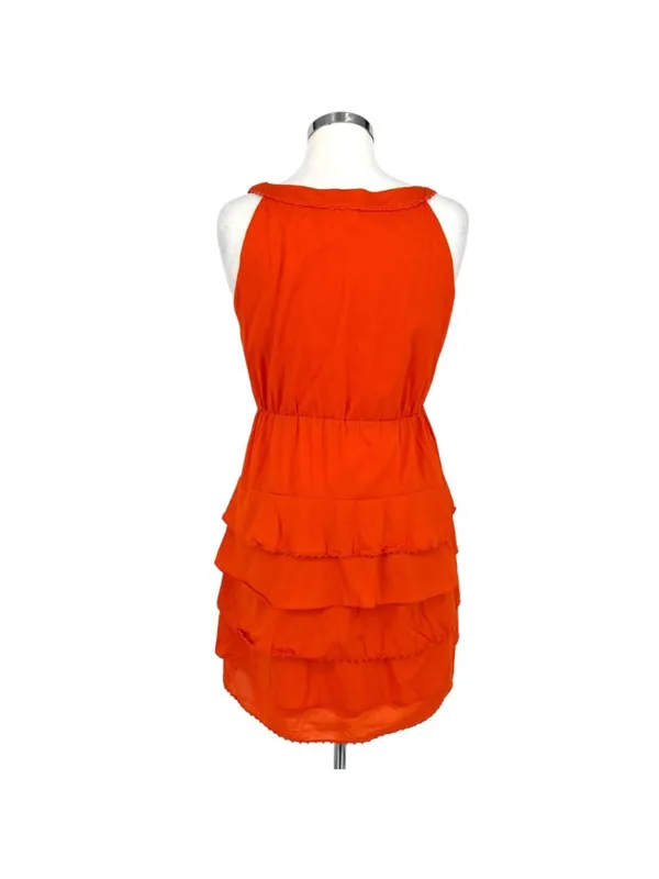 Maeve Anthropologie Y2K Terrasina Tiered Ruffle Mini Dress Orange Size XS - Image 7