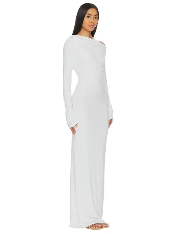 SNDYS Reyna Maxi Dress in White Medium New Womens Long Gown - Image 3