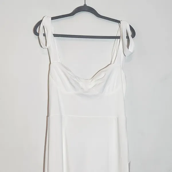 Lulus White Tie-Strap Wedding Dress with Train NWT Size Small - Image 5