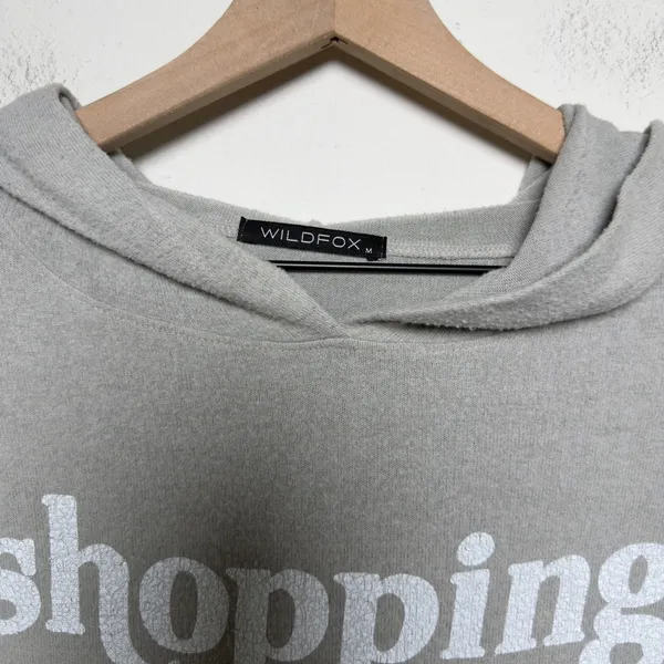 Wildfox Women Hoodie Medium Gray Shopping Is My Cardio Graphic Sweatshirt - Image 12