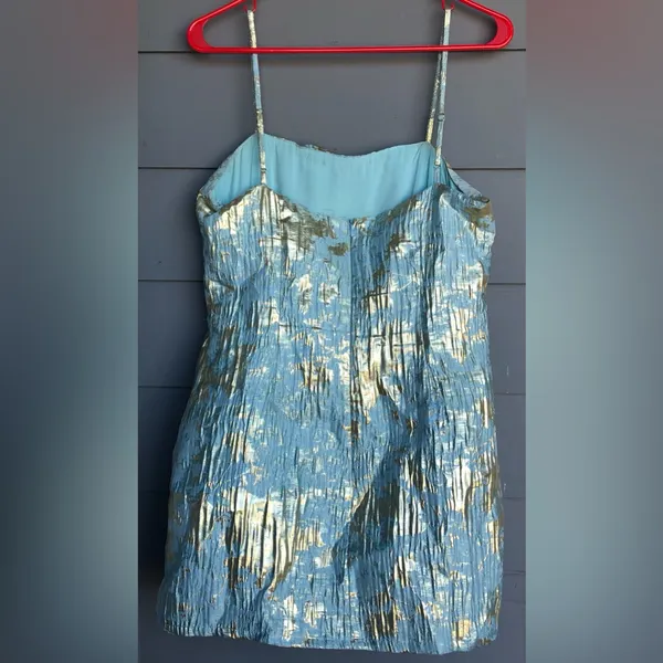Lulu's Blue and Gold Mini Dress Size M - Image 3