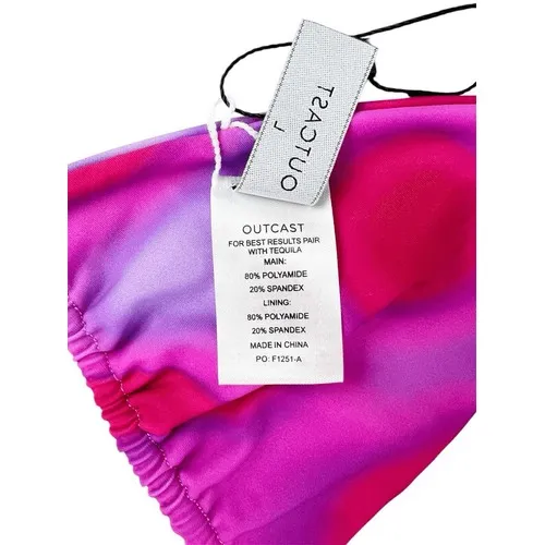Outcast Swim Paloma Triangle Bikini Top Sol‎ Rosa Pink Red Size Large - Image 6