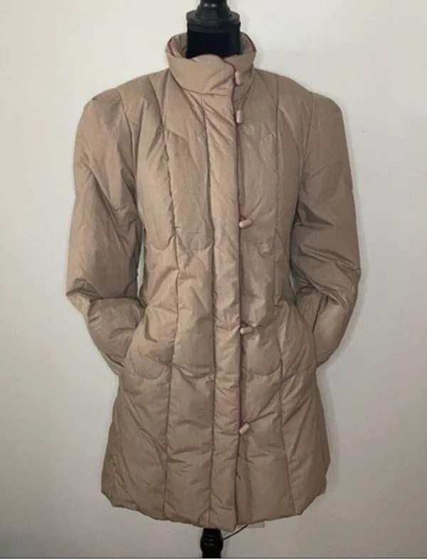BiBi Brothers Down Fill Camel Puffer Coat Small Tan - Image 9