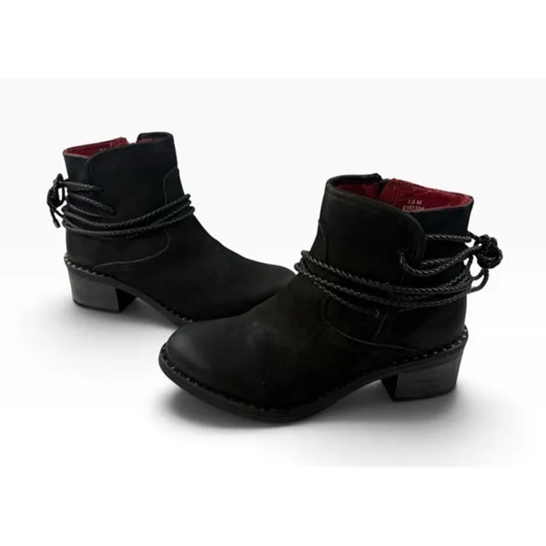 *Ferrini Footwear Ankle Booties Size 7.5 Black Leather Western Cowgirl Festival - Image 3
