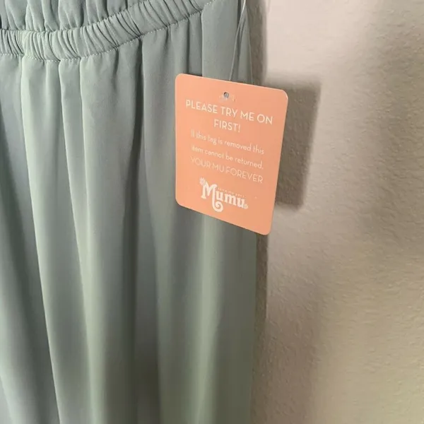 Show me your MuMu split Maxi dress SMALL sage sleeveless Bridesmaid prom - Image 10
