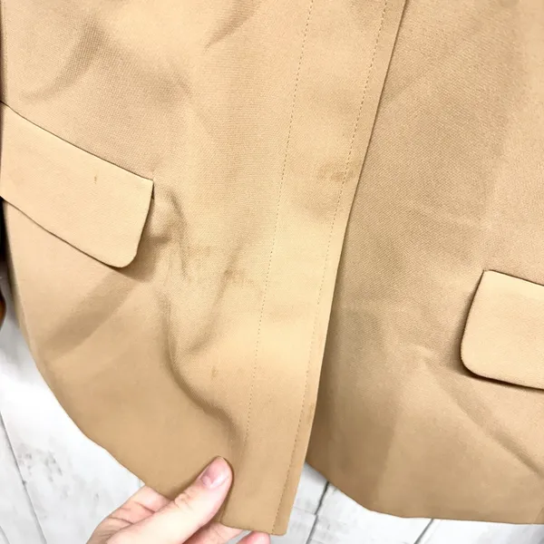 Josephine Chaus Jacket Women Size‎ 10 Tan Mock Neck Button Collar Pocket Casual - Image 4