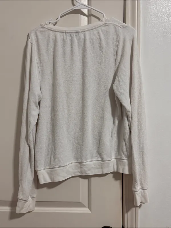 Wildfox Off-White Textured Crewneck Sweatshirt - Image 3