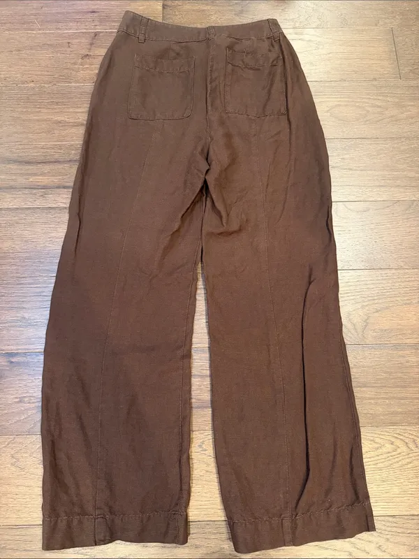 Loft Women’s Brown Relaxed-Leg Pants in 00 Petite - C31-049 - Image 4