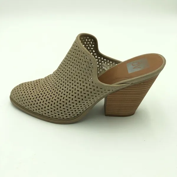 Dolce Vita Beige Laser Cut Closed Toe Heeled Mules Size 10 - Image 6