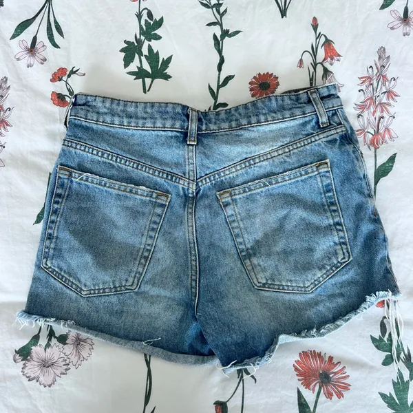 Zara Blue Distressed Jean Shorts - Image 3