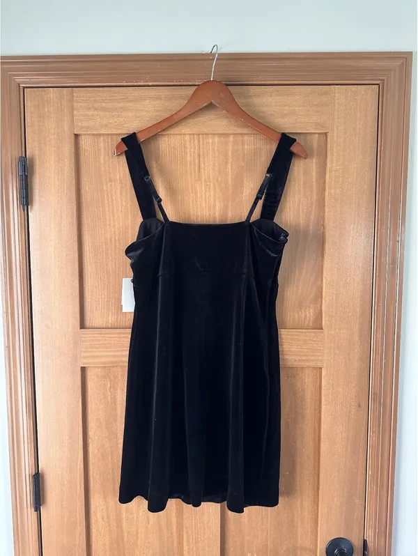 NWT Good American Black Velvet Mini Dress Women’s size XL - Image 6