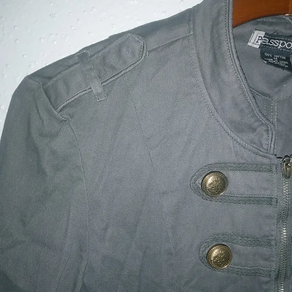 Passport M Cotton Military Army Green Zip Front Shacket Light Jacket - Image 7