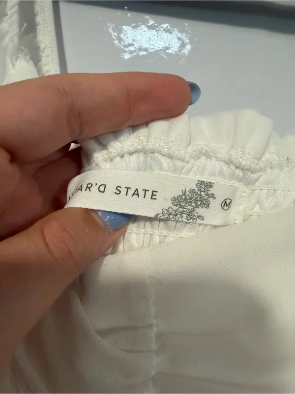 White Puff-Sleeve Altar’d State Mini Dress - Image 3