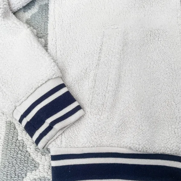 Champion cream Sherpa varsity bomber sporty jacket with logo - Image 7