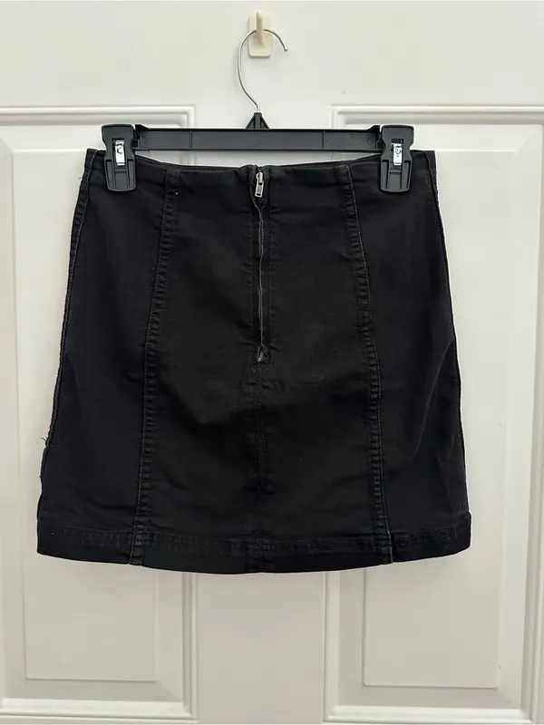 Free People Black Denim Mini Skirt - Women's Classic A-Line - Image 7