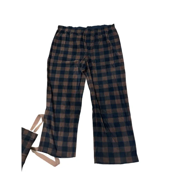 Skims Size 4X Plaid Sleep Set Jasper Buffalo Check Holiday Brown pajamas no box - Image 4