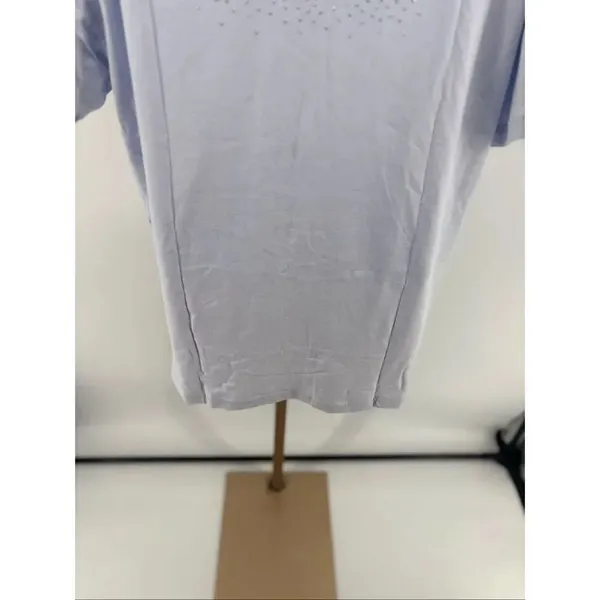 Victoria’s Secret PINK Campus T Shirt M Blue Short Sleeve Glitter Logo Top - Image 13