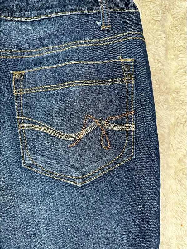 Faded Glory dark wash mid-rise bootcut stretch denim jeans Size 6 Western cowboy - Image 8
