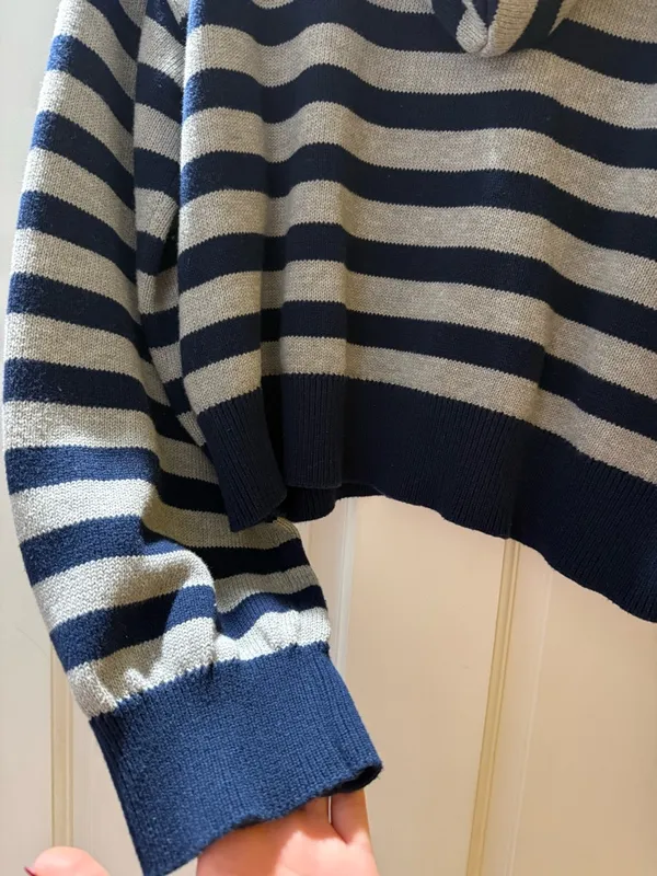 Edikted Striped Knit Hoodie - Image 6