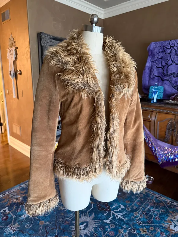 Faux Fur Jacket Brown Size 12 - Image 2