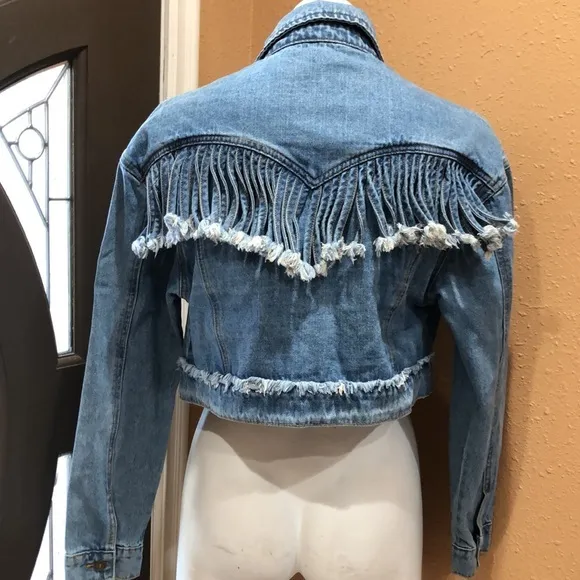 Wild Honey blue denim fringe jacket - Image 6