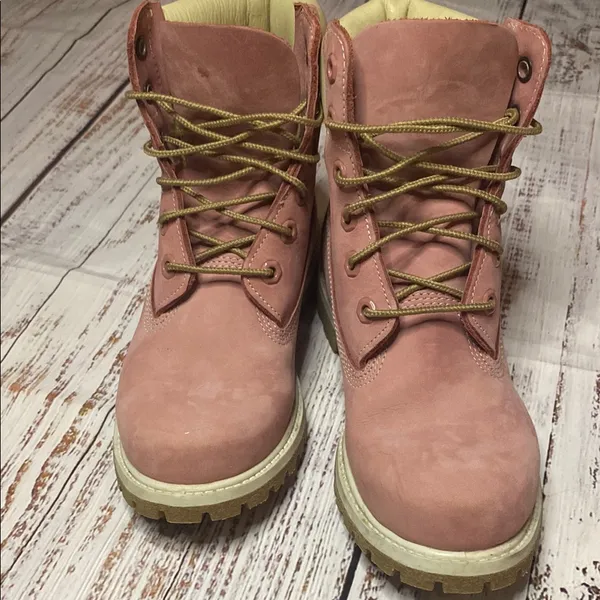 Timberland Pink leather combat boots Size 6 - Image 4