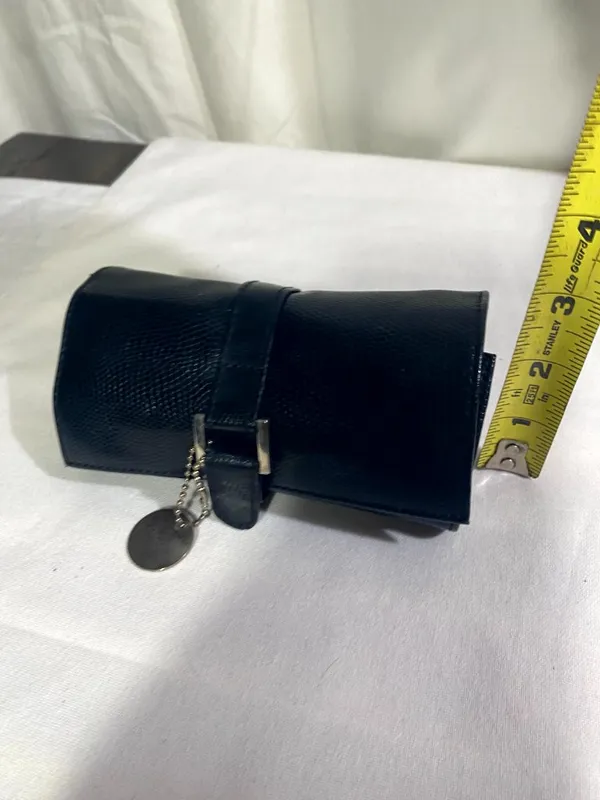 Vintage J Weight Designs Black Jewelry Roll Travel Case Organizer W/ ZipperPouch - Image 10