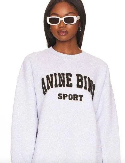 ANINE BING Sport Tyler Sweatshirt Heather Grey Size Large NWT ( SOLD OUT) - Image 2