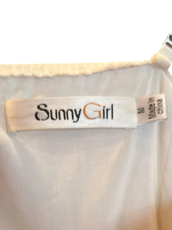 Sz M Sunny Girl Lightweight Lined Built-In Bra Gold Stud Detail Maxi Dress - Image 4