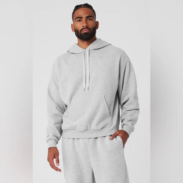 NWT Alo Yoga Accolade Hoodie Athletic Heather Grey Size S - Image 3