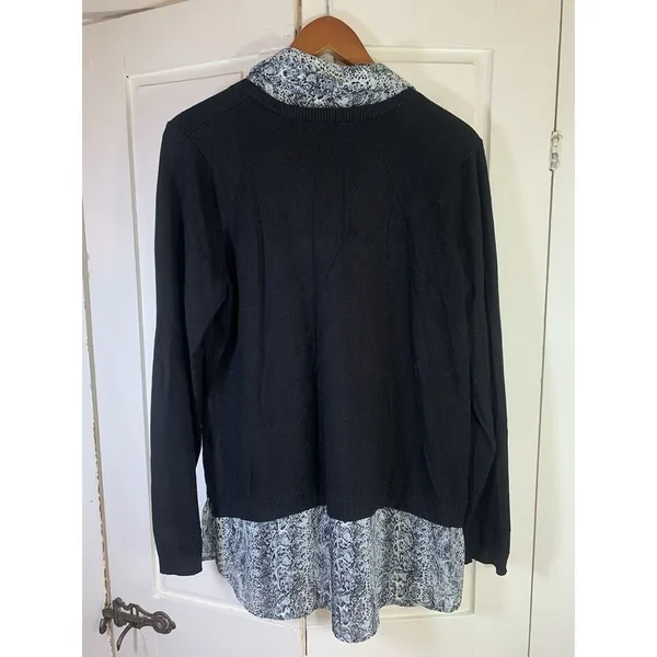 Adrianna‎ Papell Layered Sweater Shirt Tunic Top Women XL Office Church Career - Image 3