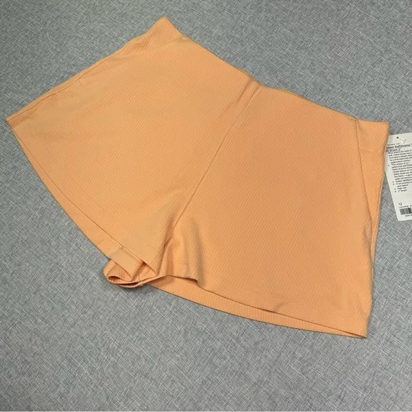 Lululemon Ribbed Softstreme High Rise Shorts Peach Bellini 12 NWT - Image 5