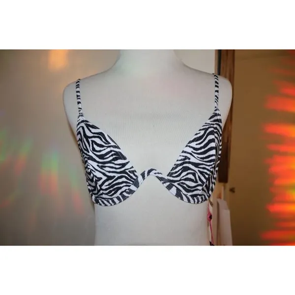 womens Underwire Bikini Top zebra print size 6 - Image 4