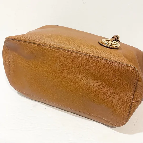 Michael Kors‎ Jet Set Honey Crosshatch Leather Small Tote Clip Closure - Image 4
