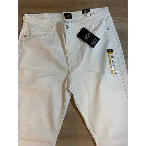 Lee Legendary Style Flare Jeans White 14 M Women Mid Rise Stretch Denim NEW - Image 8