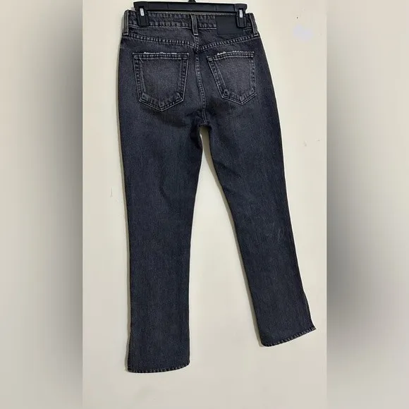 GRLFRND Mid-Rise Straight Leg Jeans - Grey - Image 3