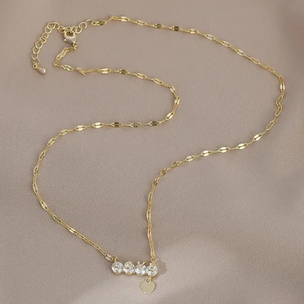 Love Heart Necklace Gold - Image 4
