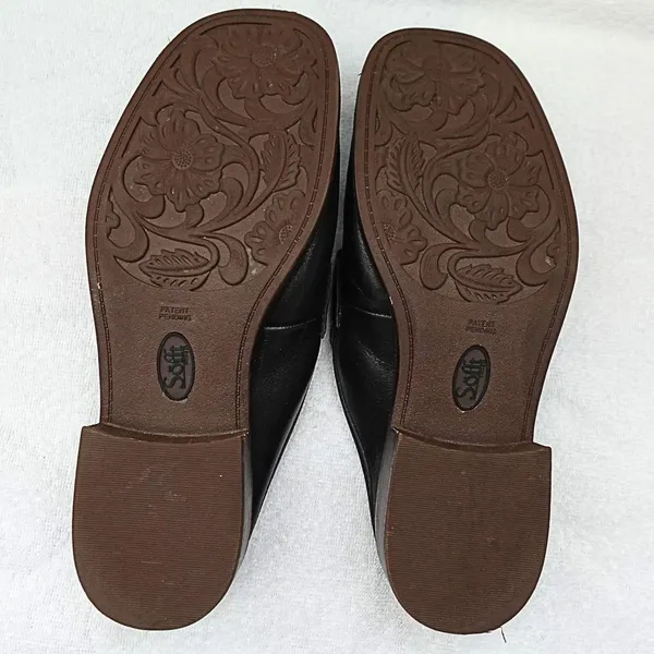 Sofft Black Leather Slide-On Bronze Metal Horsebit Accent Loafer Mules US 8 - Image 5