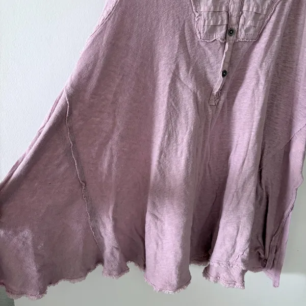 FREE PEOPLE We The Free Poetic Tunic Purple Linen Cotton Tank Top Womens Medium - Image 7