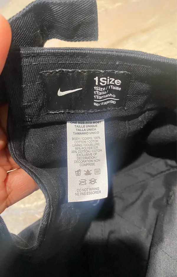 NIKE Unisex Black Cap Hat One Size Comfortable and Adjustable fit / Preowned - Image 7