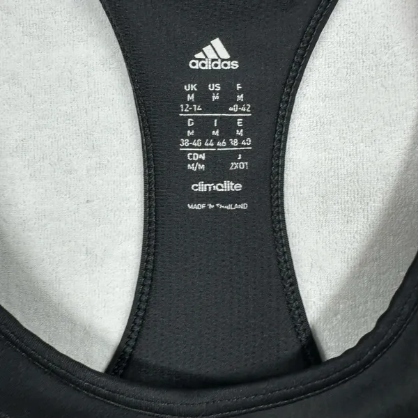 Adidas Climalite Sports Bra Black Medium Racerback Medium Support - Image 3
