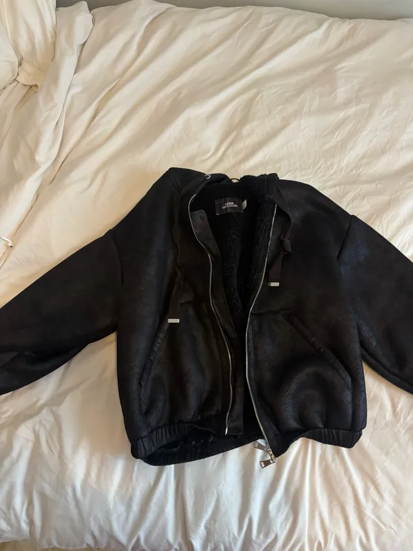 Urban Outfitters Hooded black bomber jacket - Image 2
