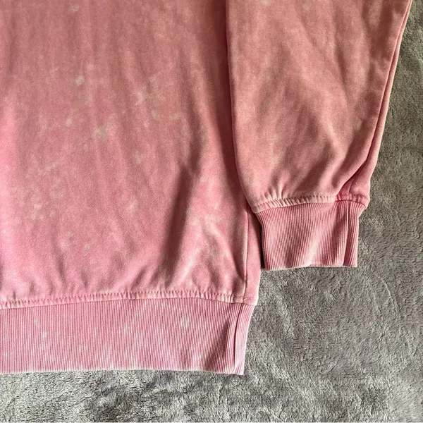 Barbie Pink Acid Wash Glitter Logo Crewneck Sweatshirt Womens Medium - Image 5