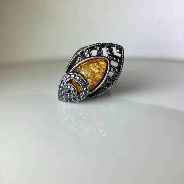 Vintage Style Cocktail Ring Silver - Image 3