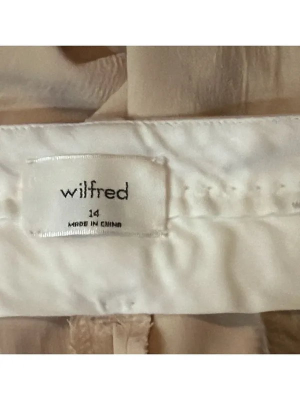 Aritzia Effortless Pant Beige Crepette Cropped Wide Leg Size 14 High Rise Crepe - Image 4